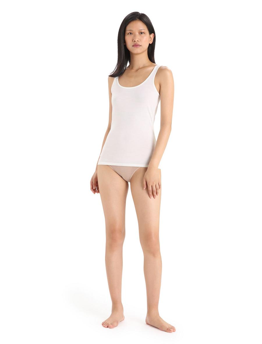 Women's Icebreaker Merino Siren Tank Top Underwear Snow | CA 1233TCEV